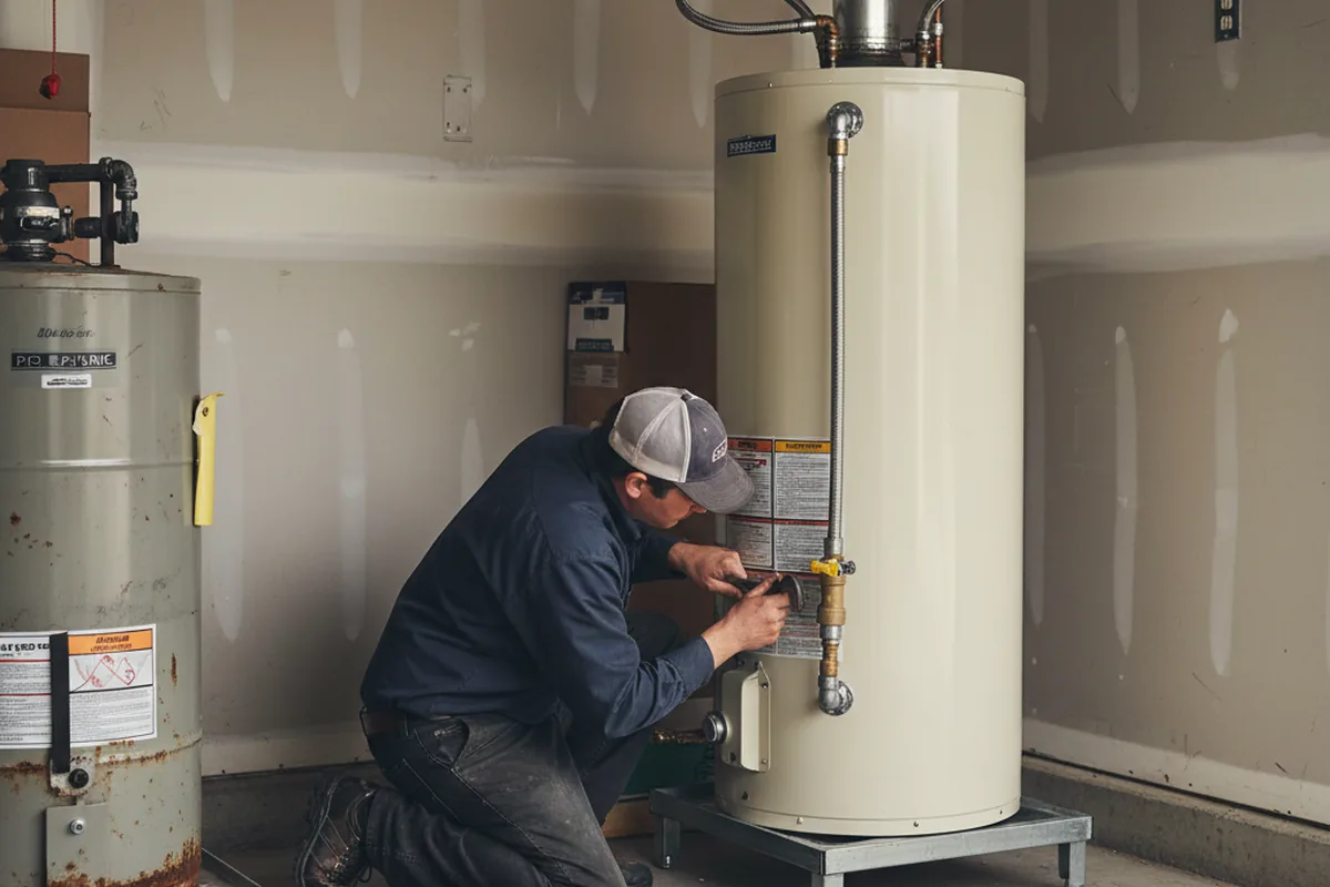 Water heater and shutoff valve replacement in Lake Grove
